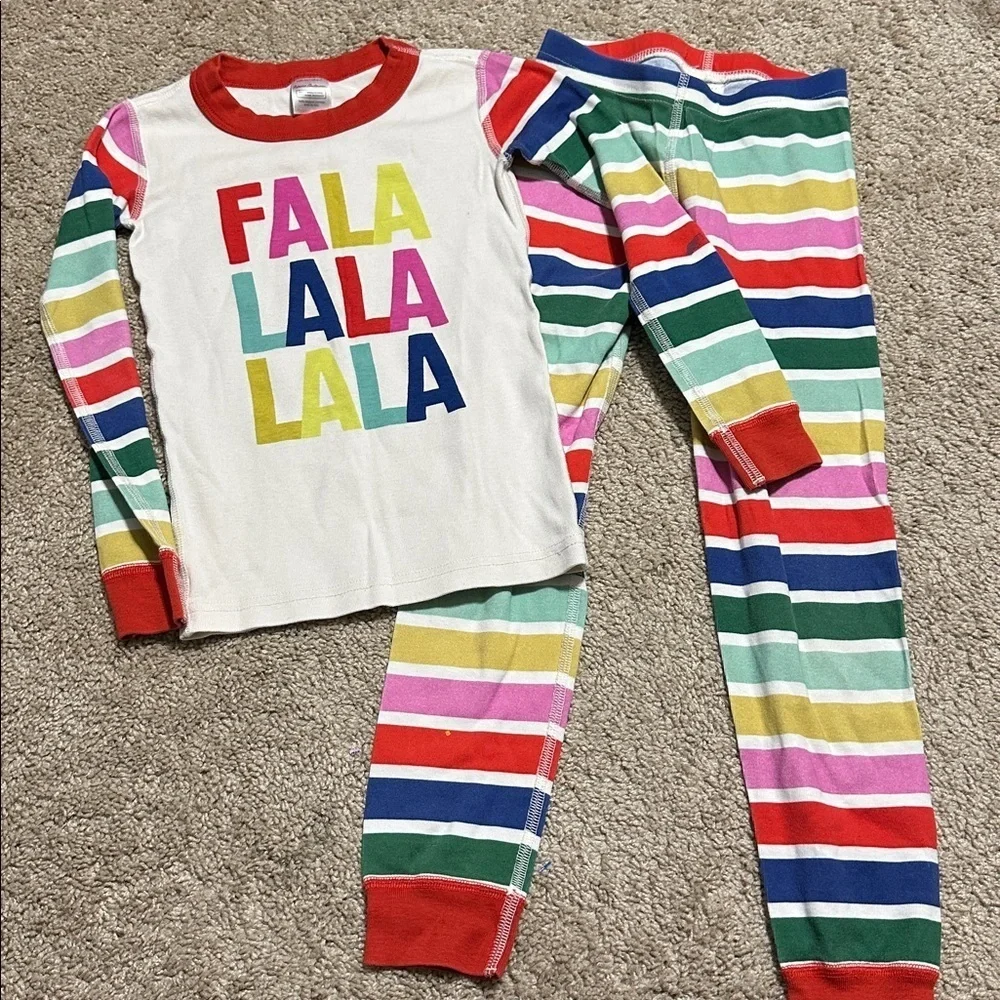 Hanna Andersson Christmas Long John Pajama Set size 6-7